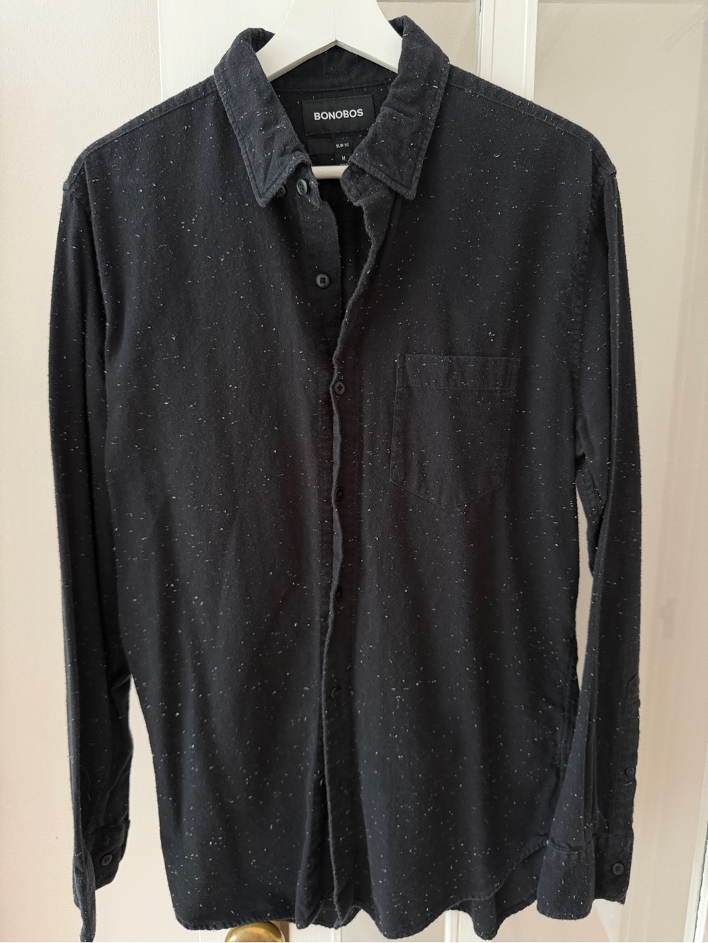 Men’s Bonobos Black Speckled Button-Up Shirt slim fit